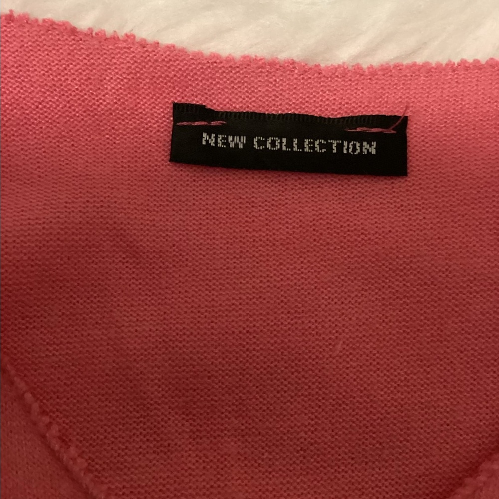 Pink Long Sleeve Sweater with Script - Picture 2 of 3